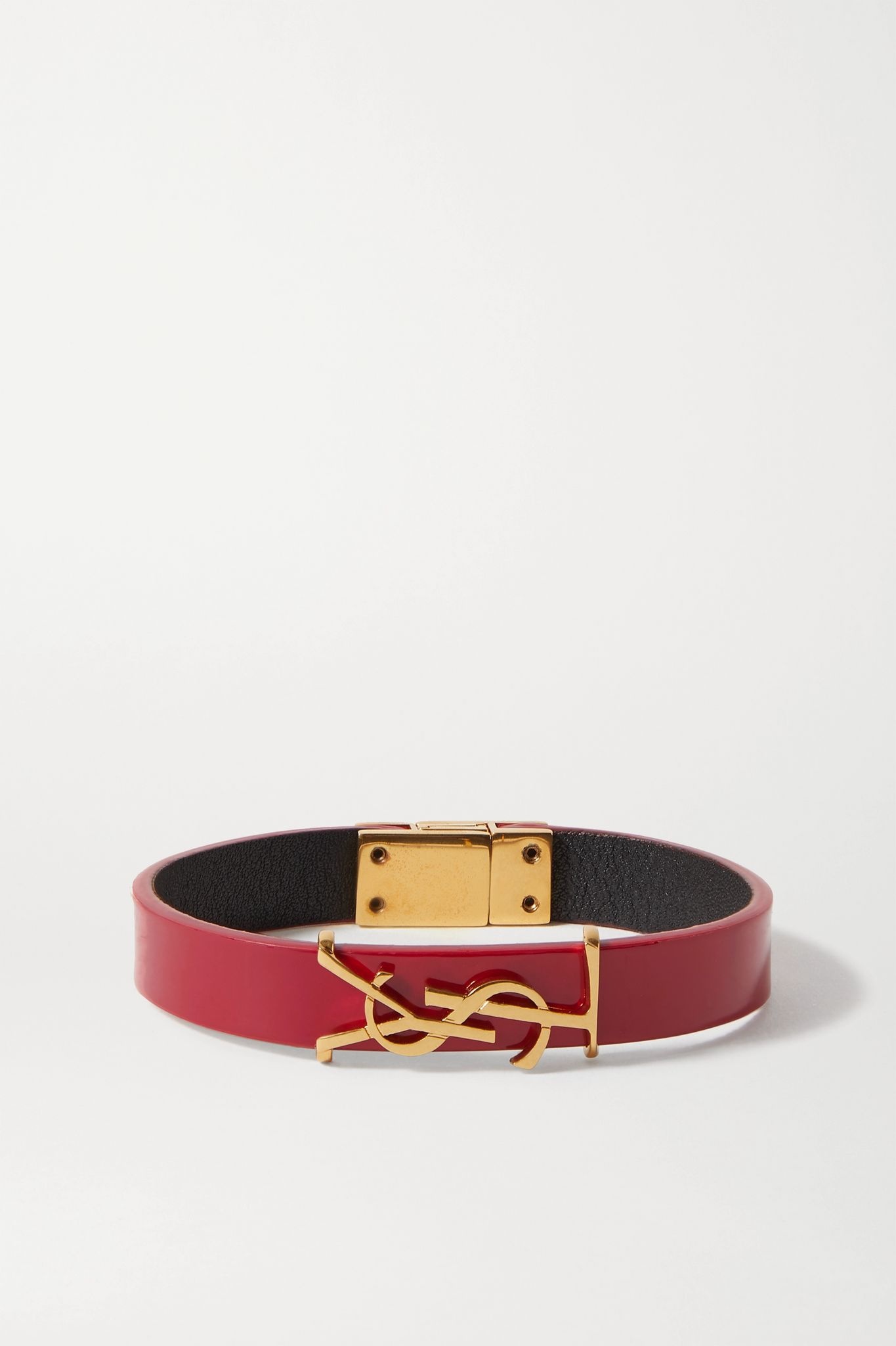 Patent-leather and gold-tone bracelet - 1