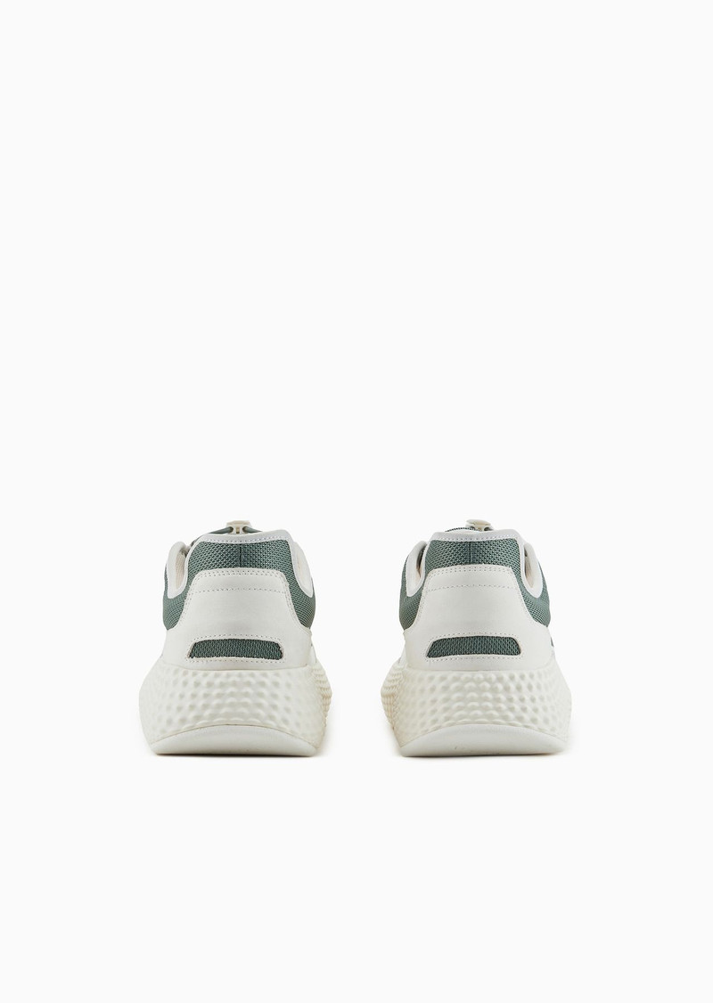 EMPORIO ARMANI Mesh sneakers with nubuck details outlook