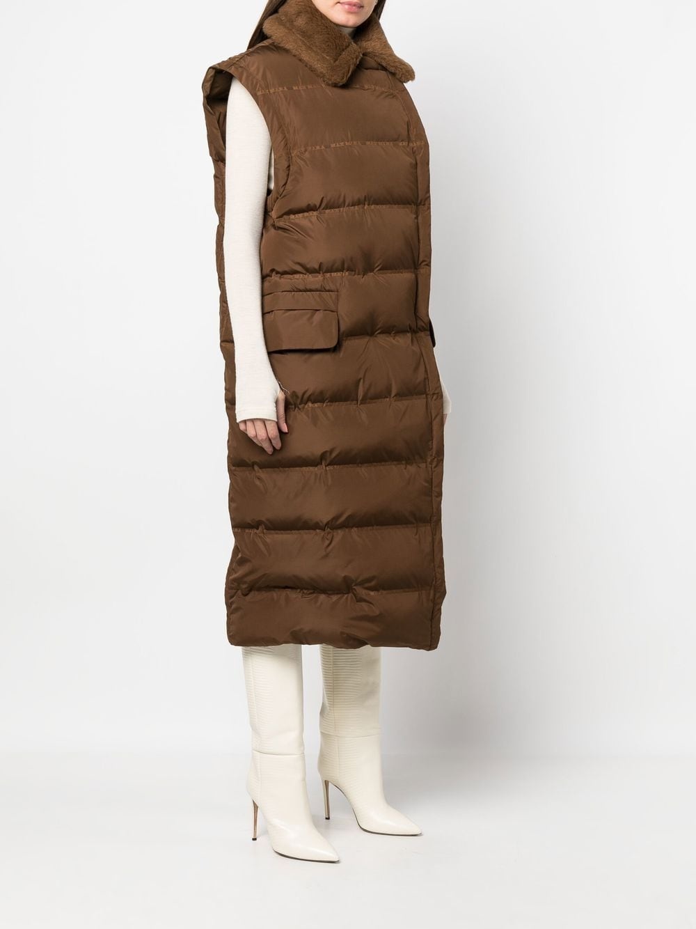 sleeveless padded gilet coat - 3