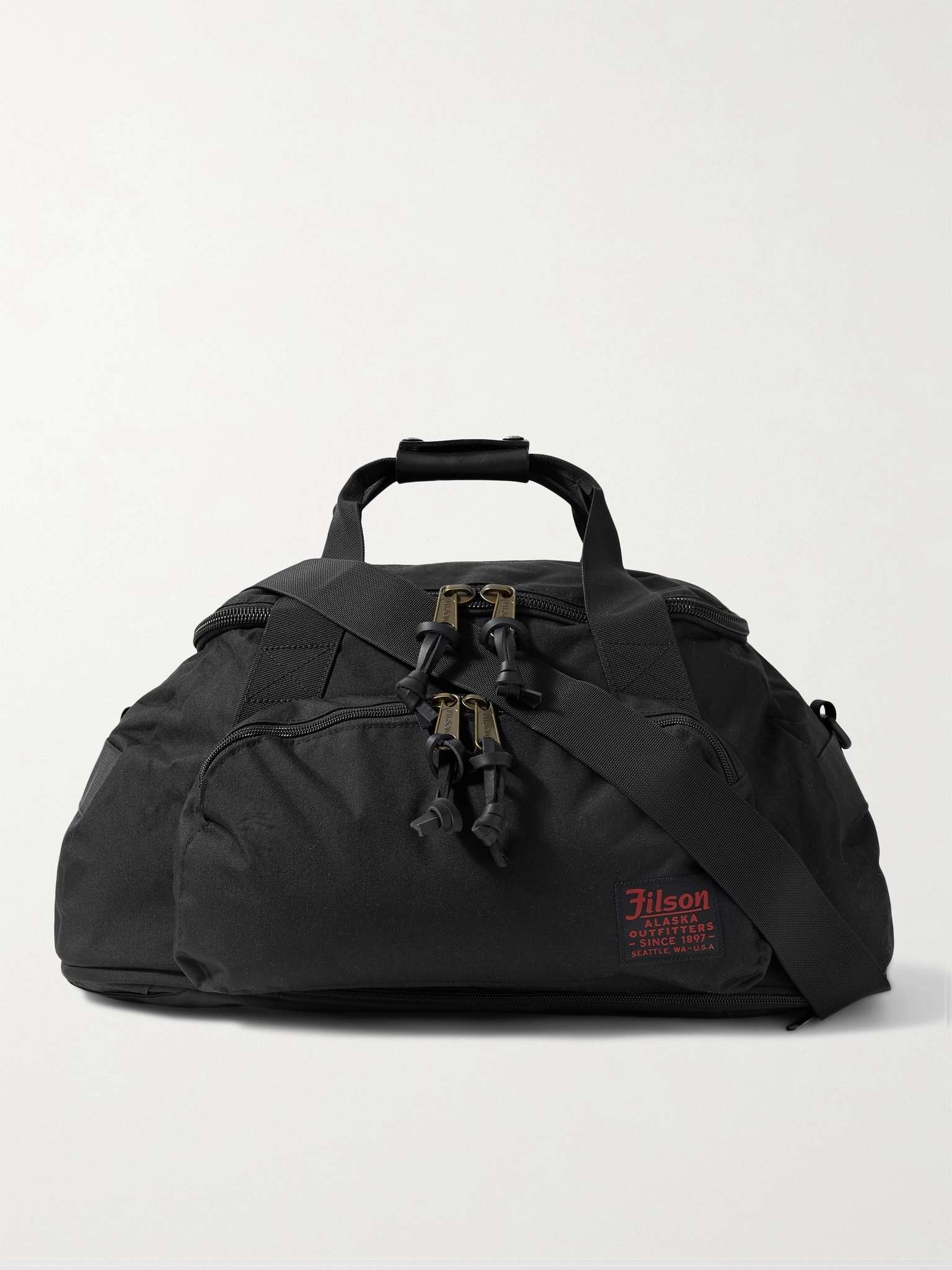 Leather-Trimmed Nylon Duffle Bag - 1