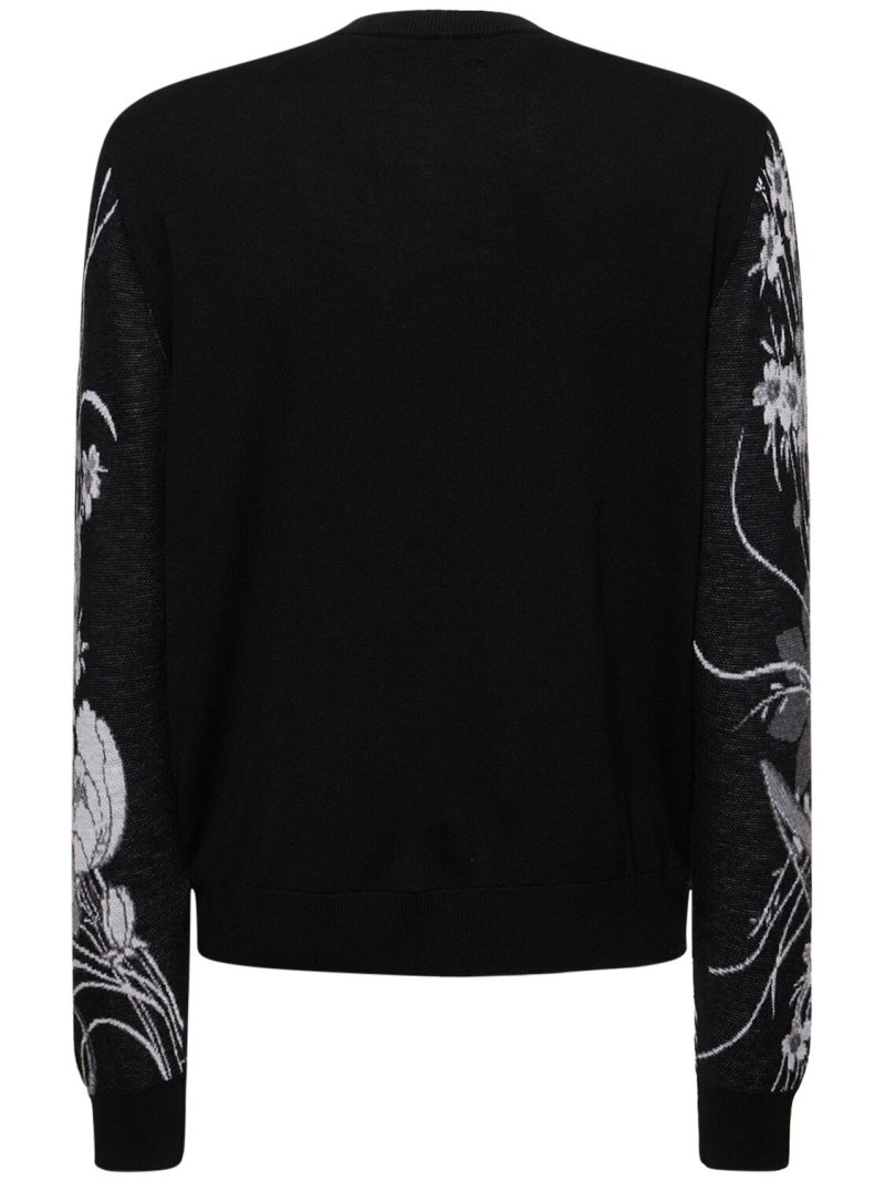 Printed wool crew sweater - 3