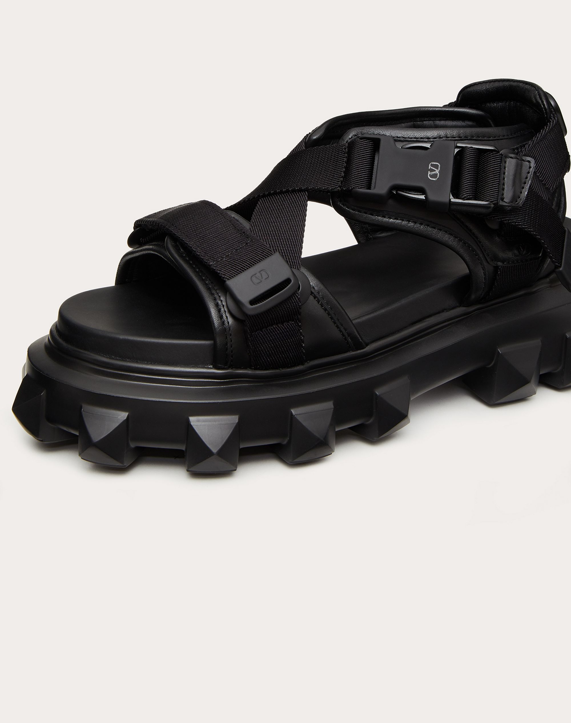 CALFSKIN TRACKSTUD SANDAL WITH BANDS - 5