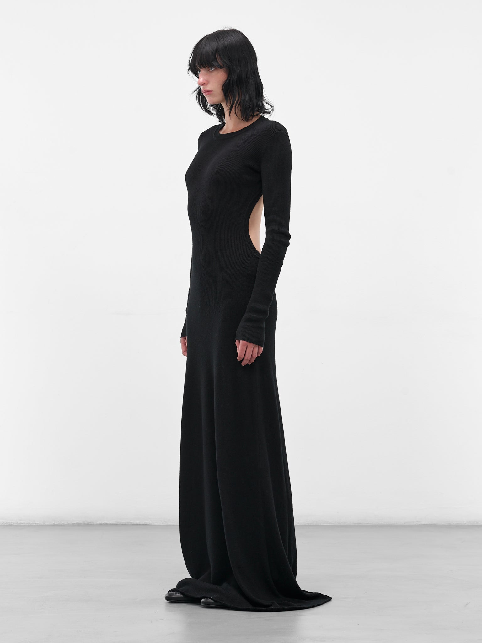 Black Eva Long Knit Dress - 2
