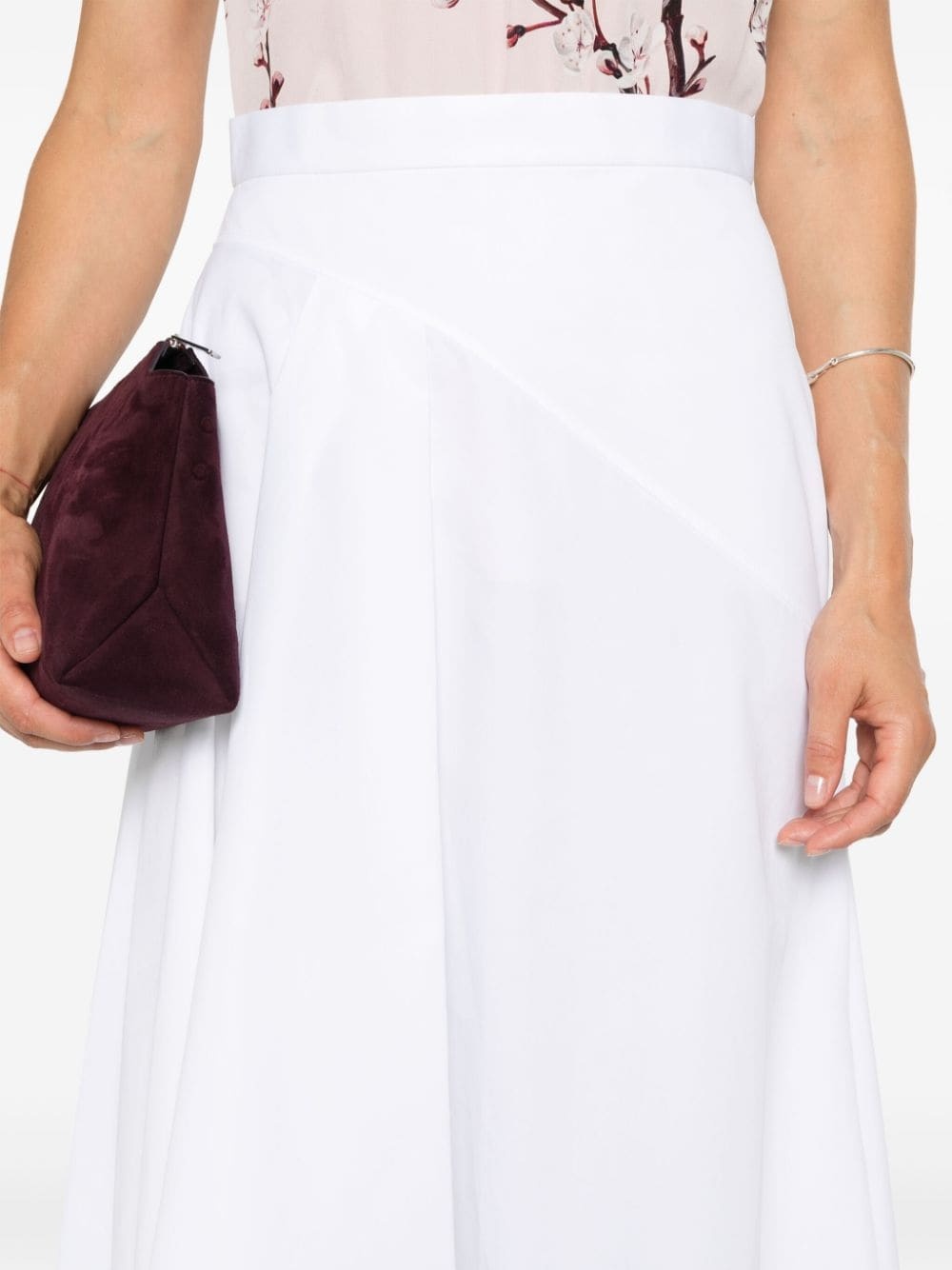 asymmetric flared midi skirt - 5