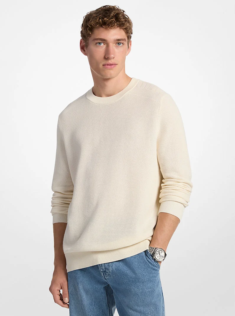 Cotton Mouliné Sweater - 1