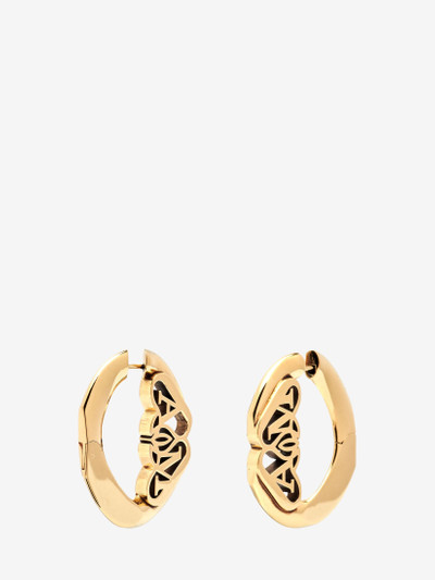 Alexander McQueen Women's Seal Logo Earrings in Gold outlook