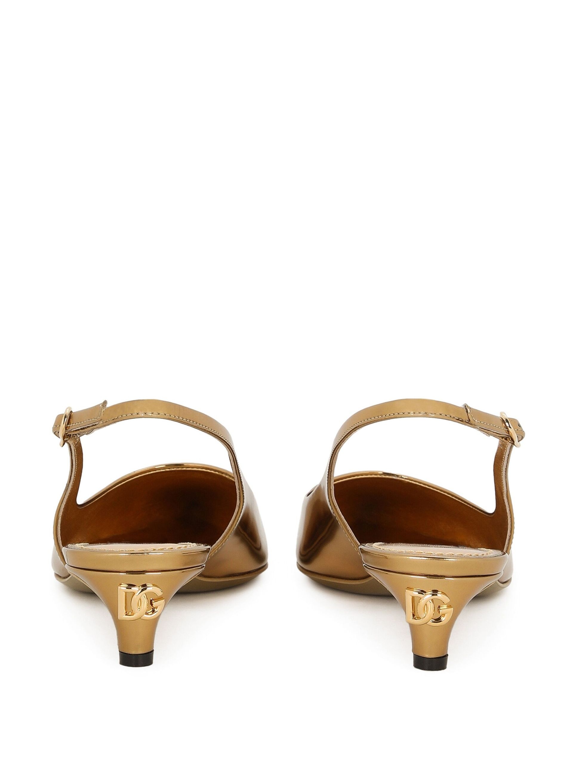 Gold-Tone Lollo 30 Leather Pumps - 3