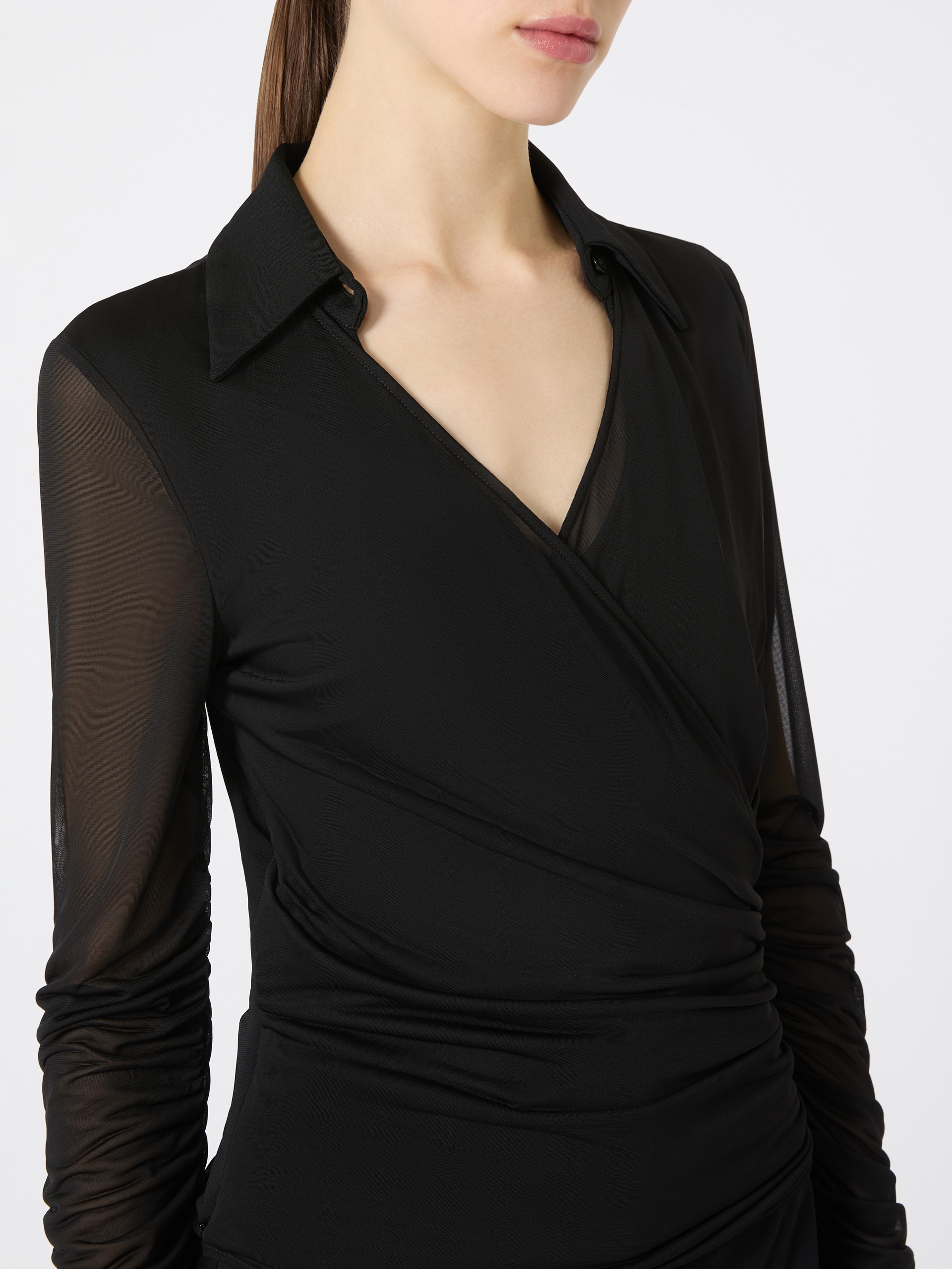 AIELLO Jersey and tulle blouse - 5