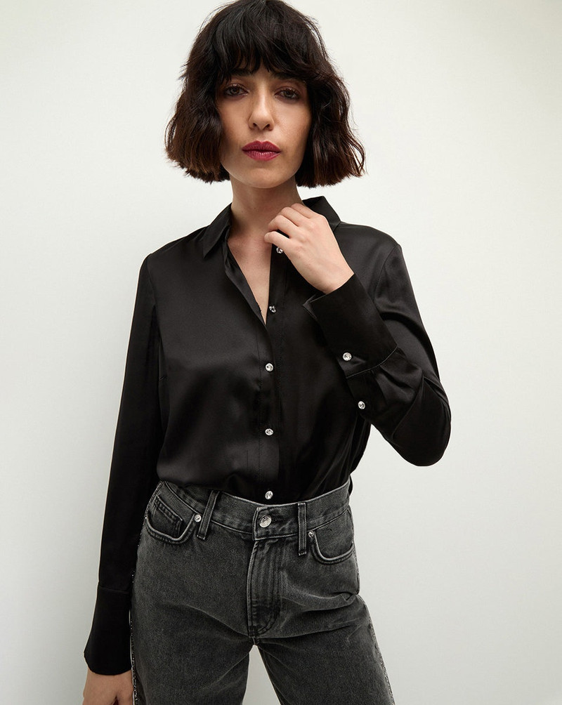VERONICA BEARD MONIQUE SILK BUTTON-DOWN SHIRT outlook