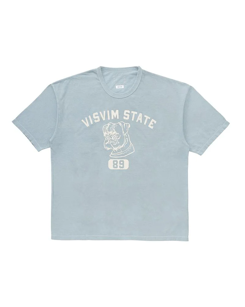 希少visvim JUMBO TEE S/S 89 DMGD visvim JUMBO TEE S/S 89 DMGD LT.BLUE - 0126105010018 | REVERSIBLE