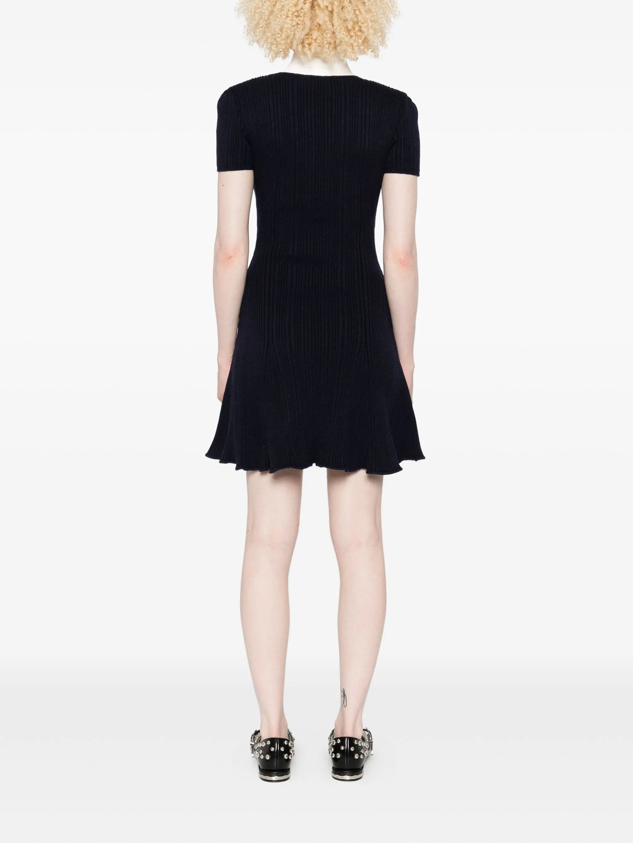 Self-portrait Collared Button-detail Mini Dress - 5