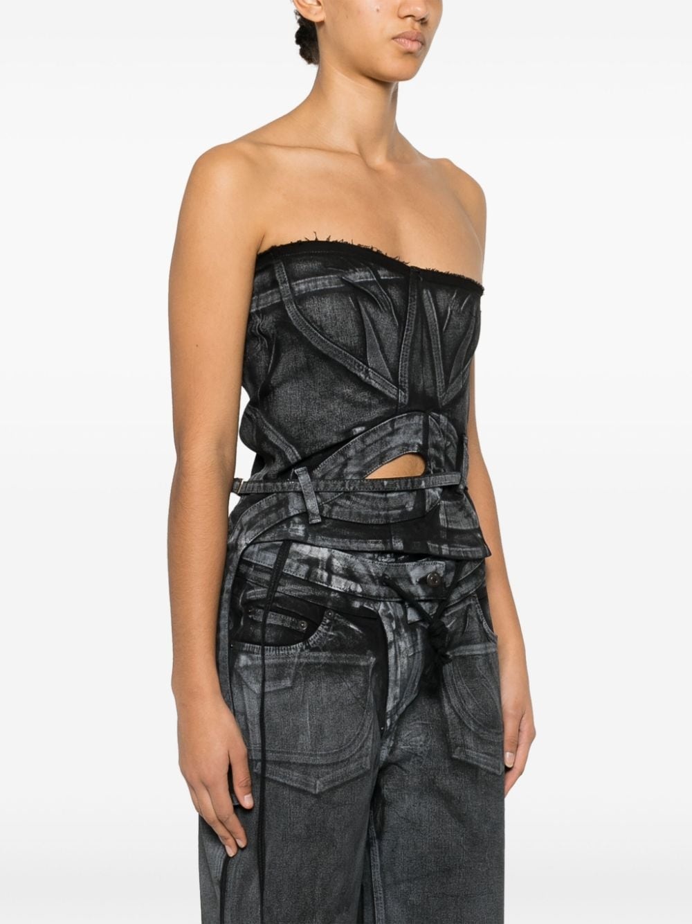 zip-detail tube top - 3