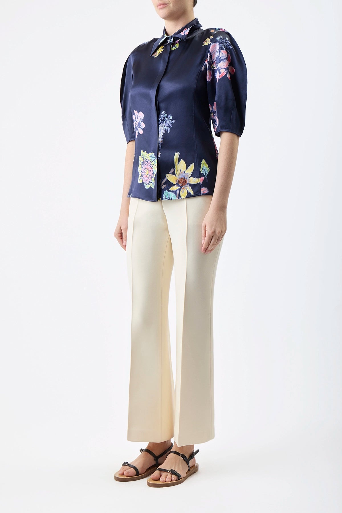 Gabriel Pant in Silk Wool Cady - 3