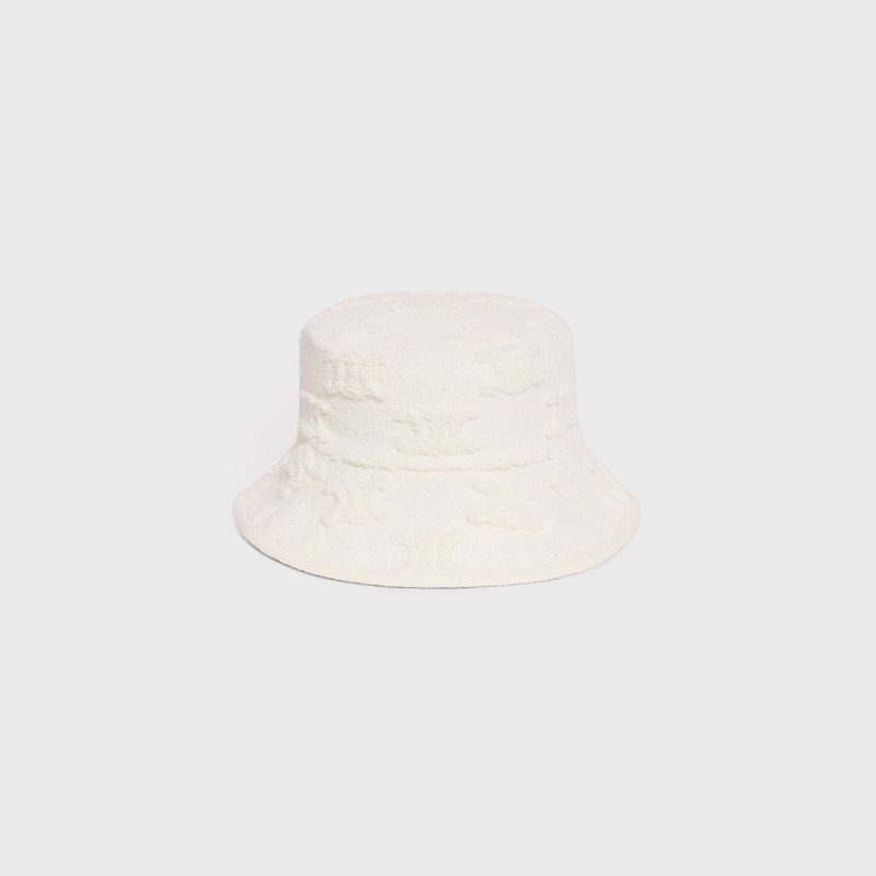 CELINE triomphe bucket hat in cotton bouclé outlook