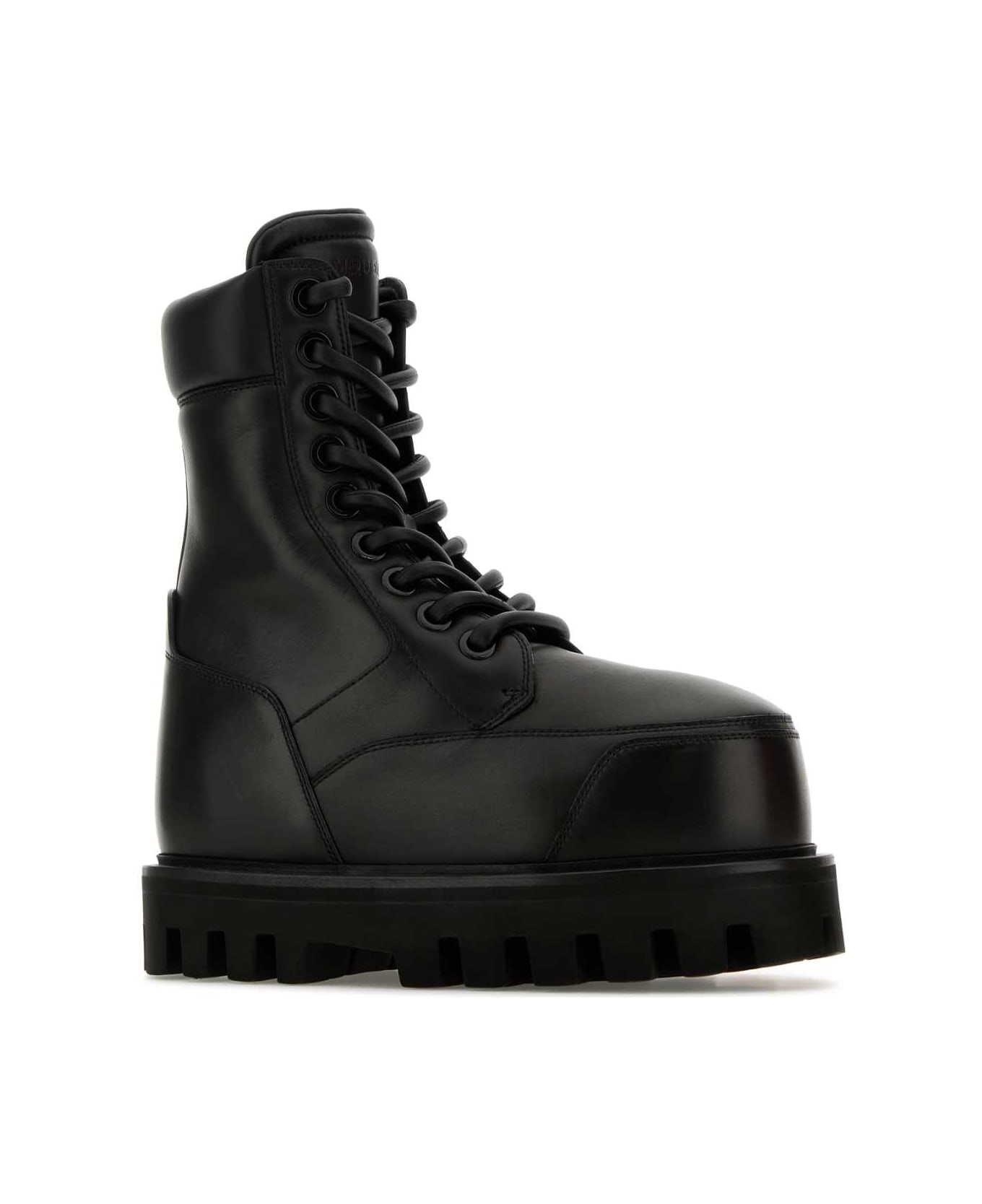 Black Leather Ankle Boots - 2