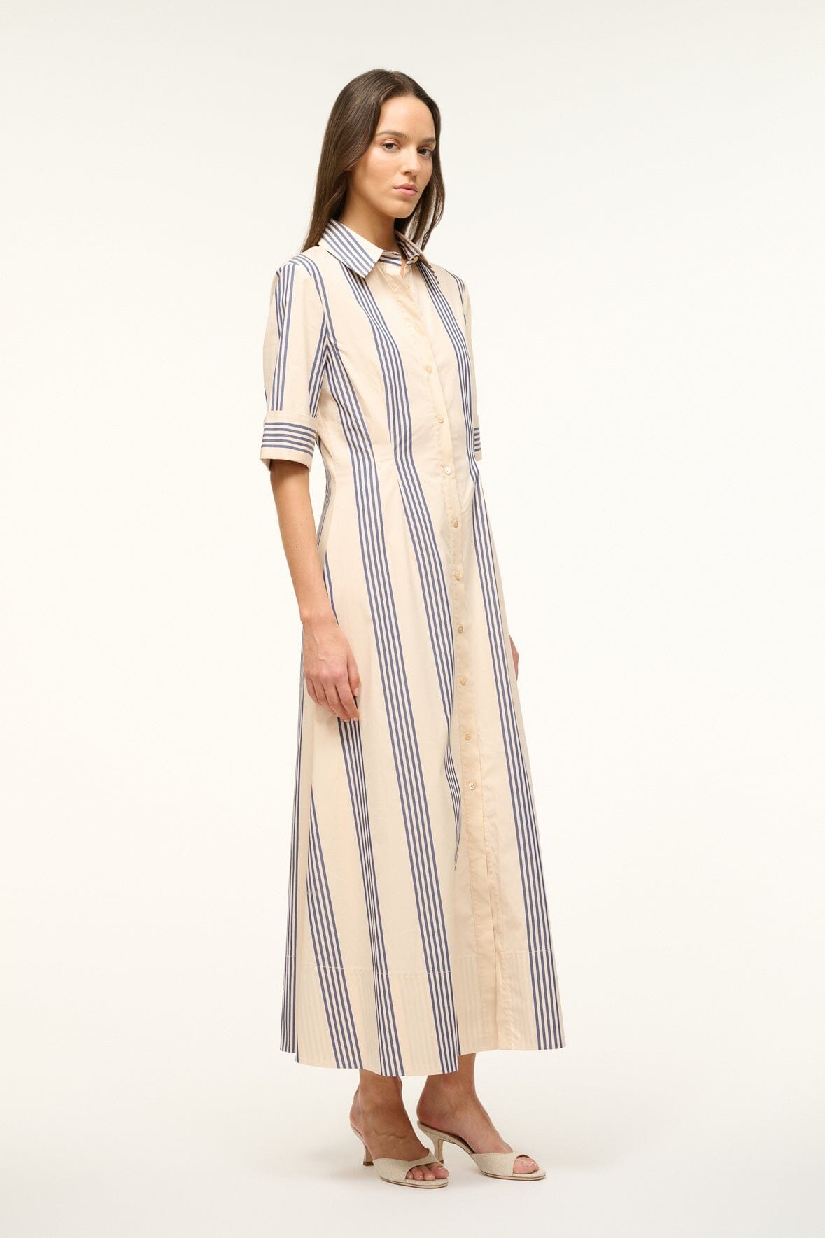 STAUD JOAN MAXI DRESS MARINE BAYADERE STRIPE - 3