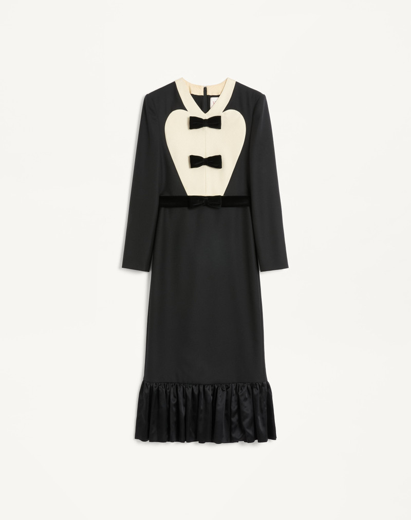 VIRGIN WOOL MIDI DRESS WITH BOWS 1