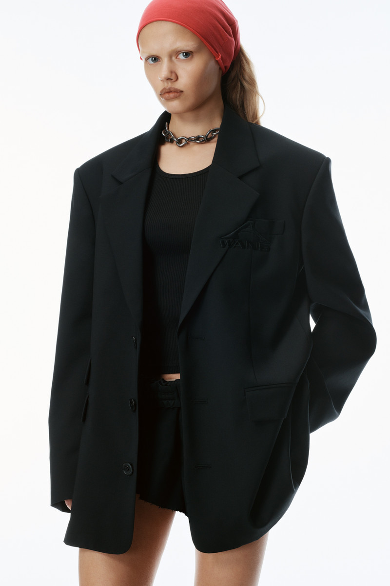 Oversized Logo-Embroidered Blazer 3