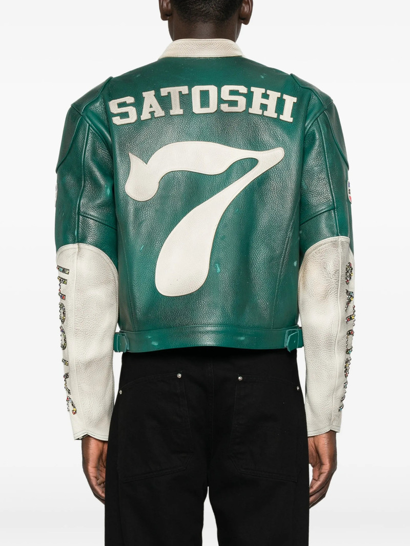 Satoshi Nakamoto Patch-detail Leather Jacket 3