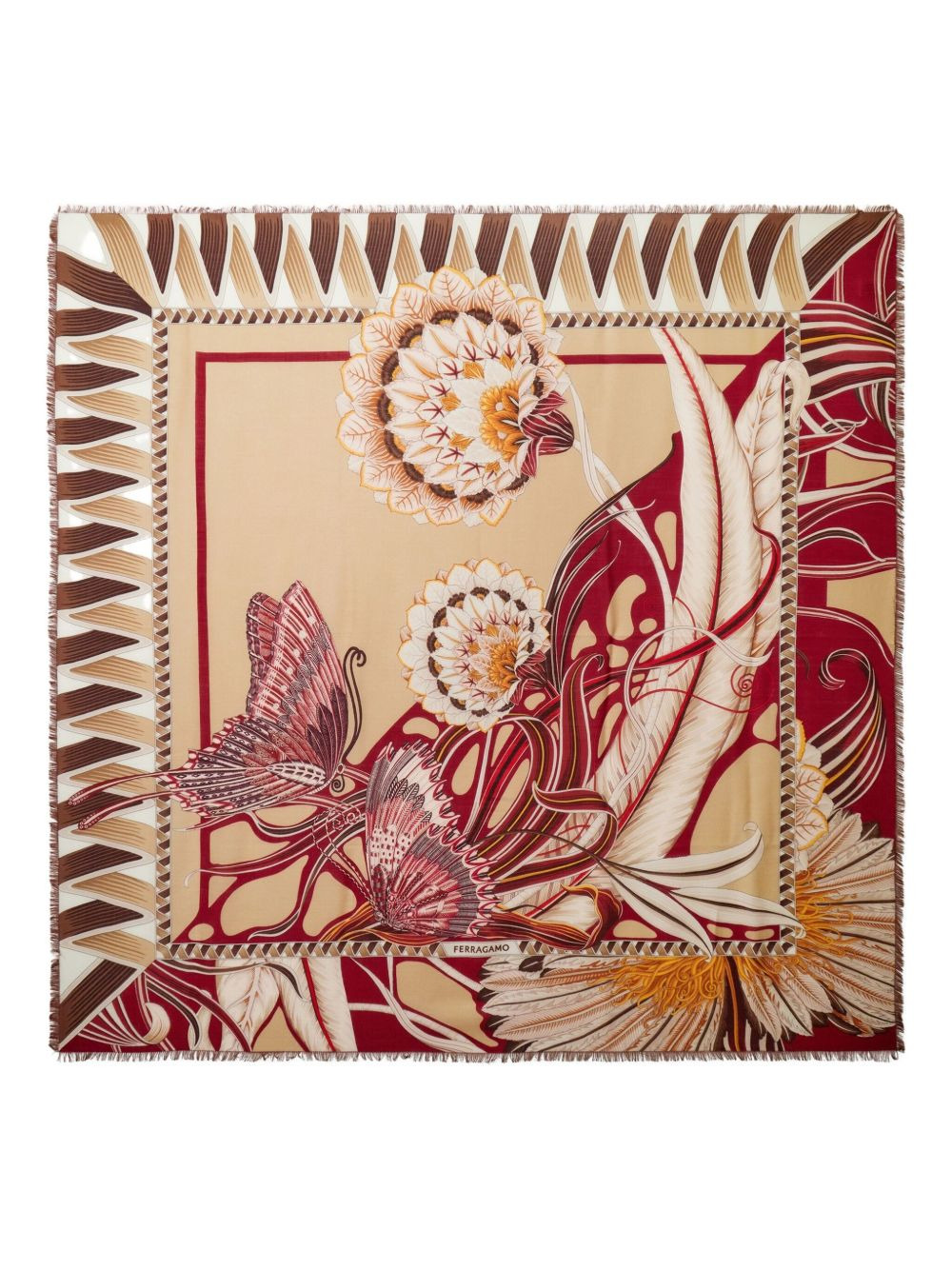 floral-print scarf - 1