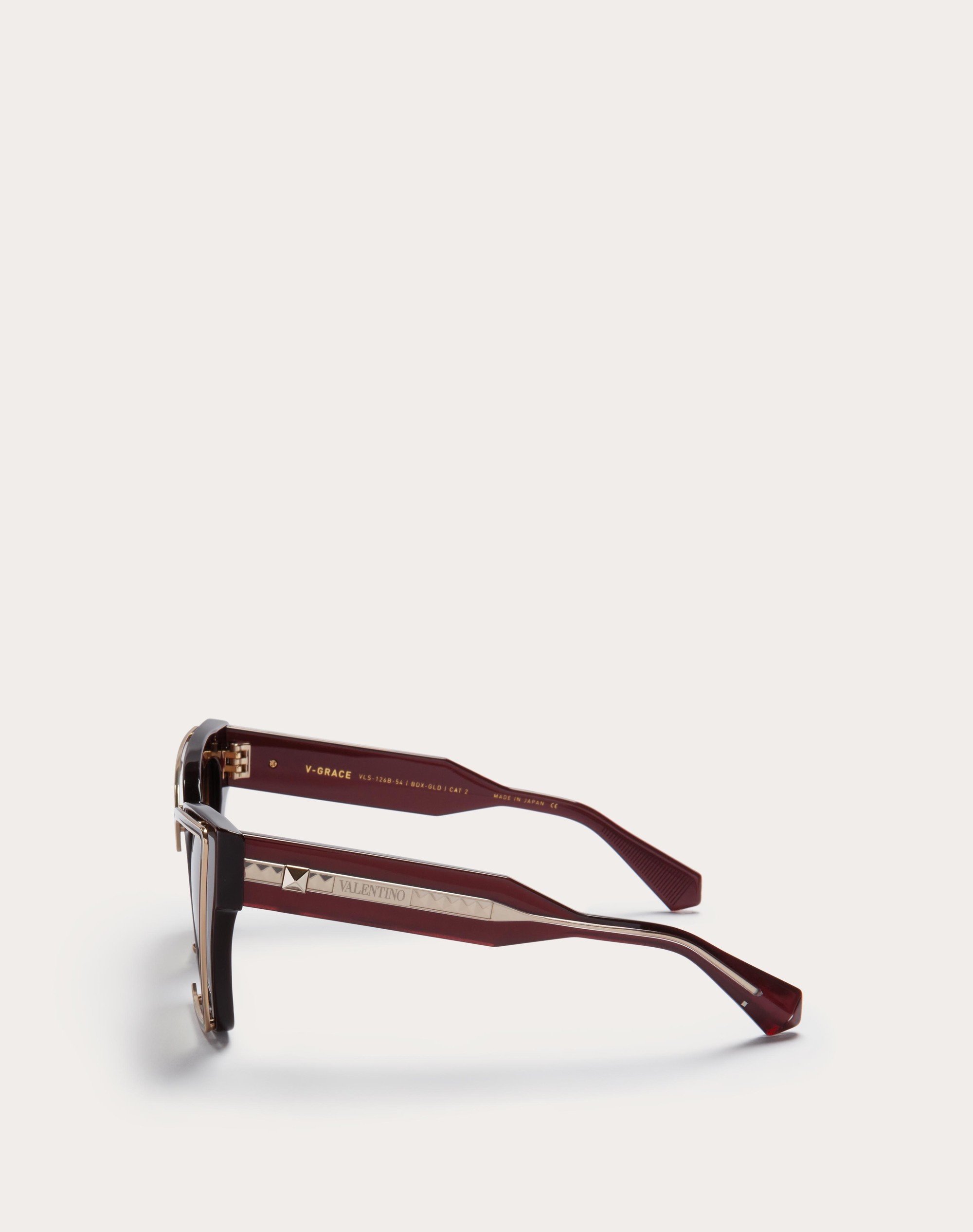 V - GRACE OVERSIZED CATEYE ACETATE  FRAME WITH TITANIUM DETAILS - 3