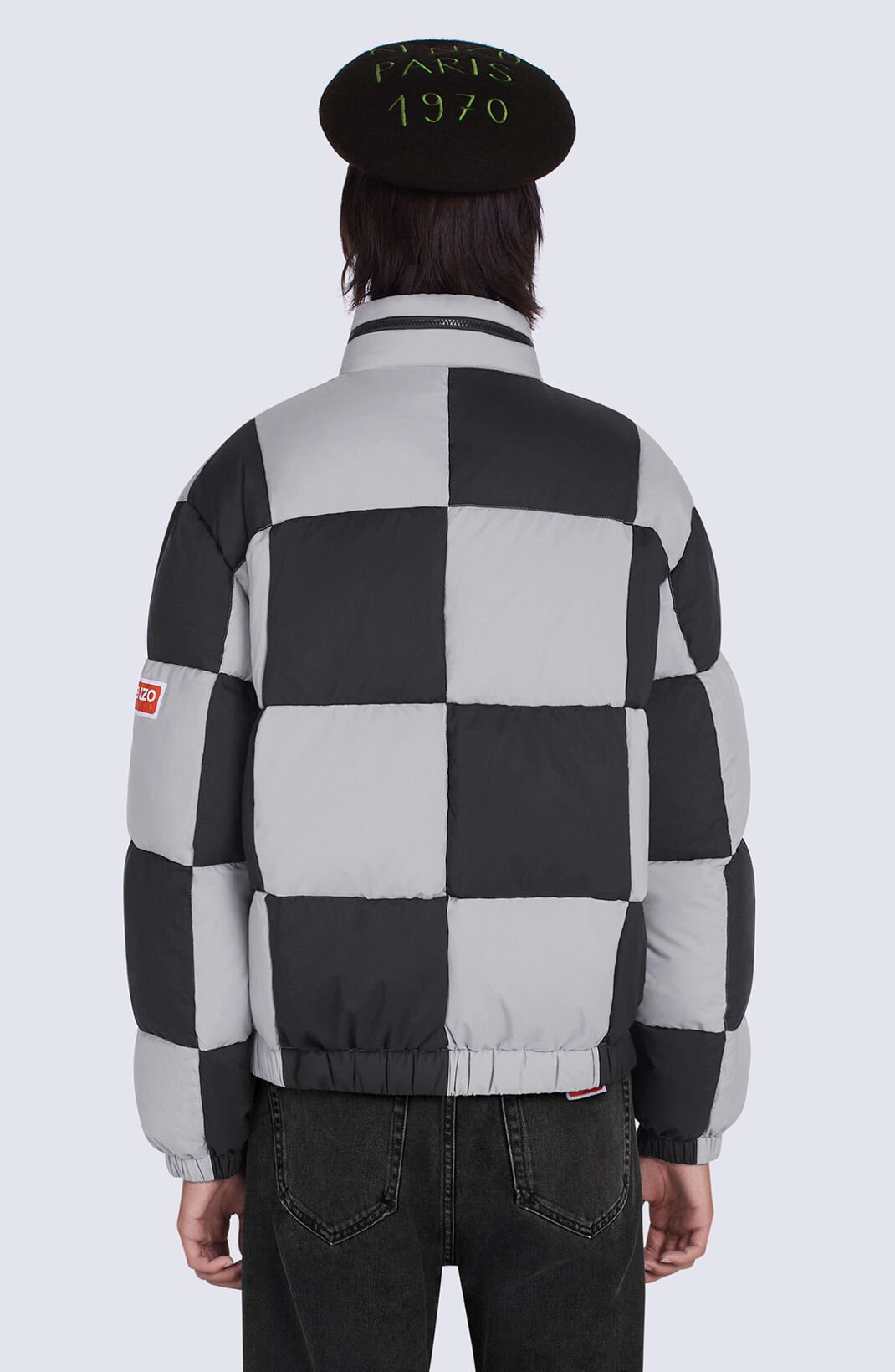 Checked boxy padded coat - 6