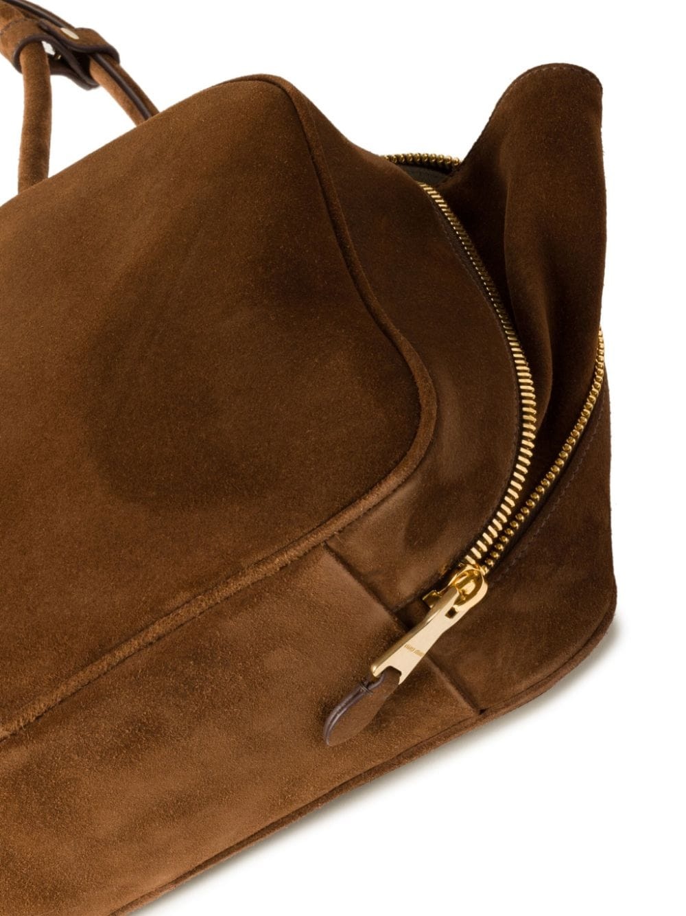 Beau logo-debossed suede bag - 3