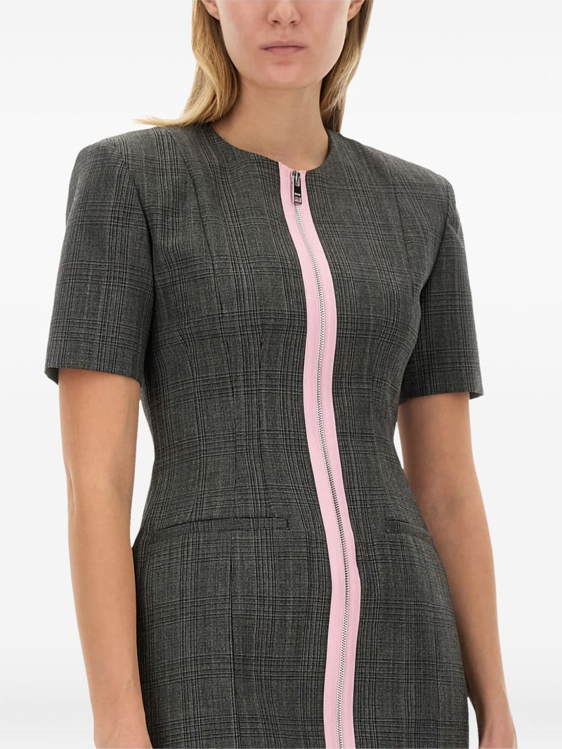 MSGM zip-up short-sleeve mini dress outlook