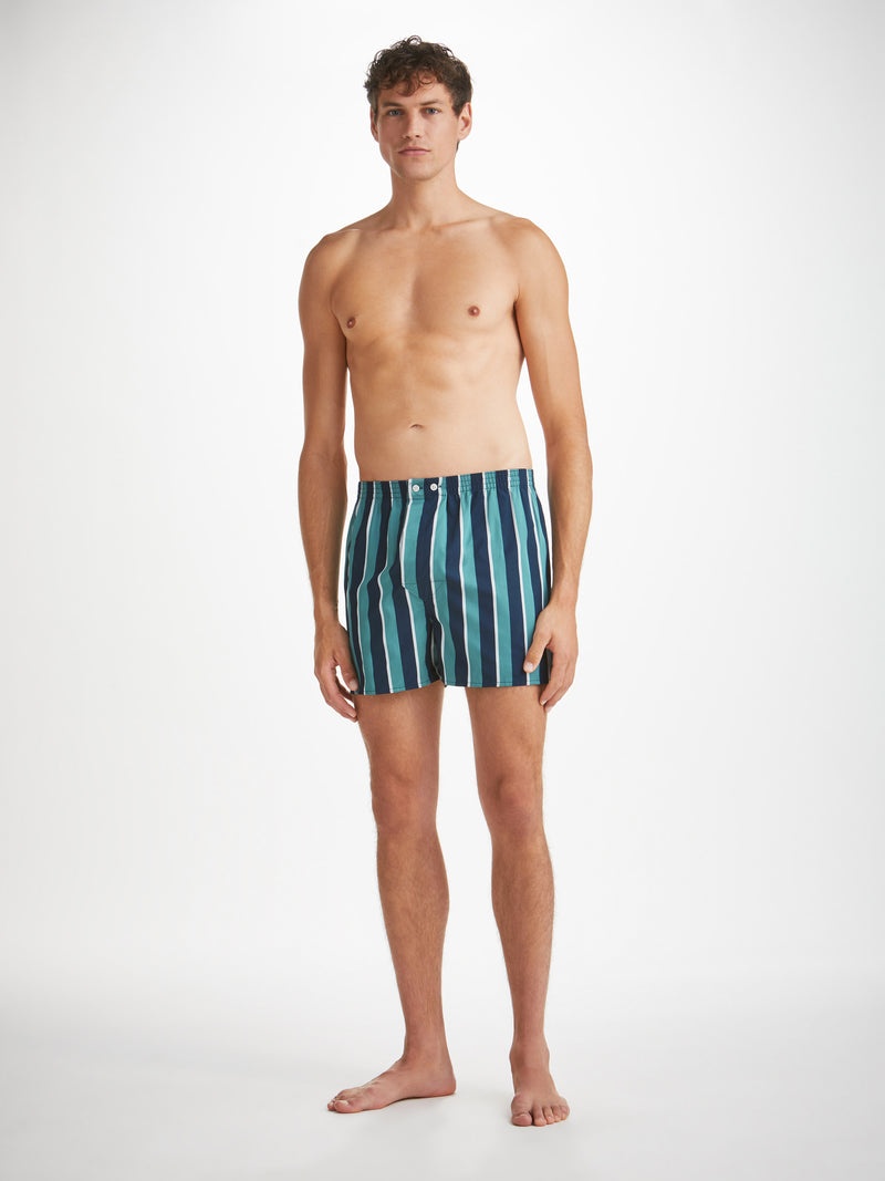 Men's Classic Fit Boxers Royal 221 Cotton Teal - 3