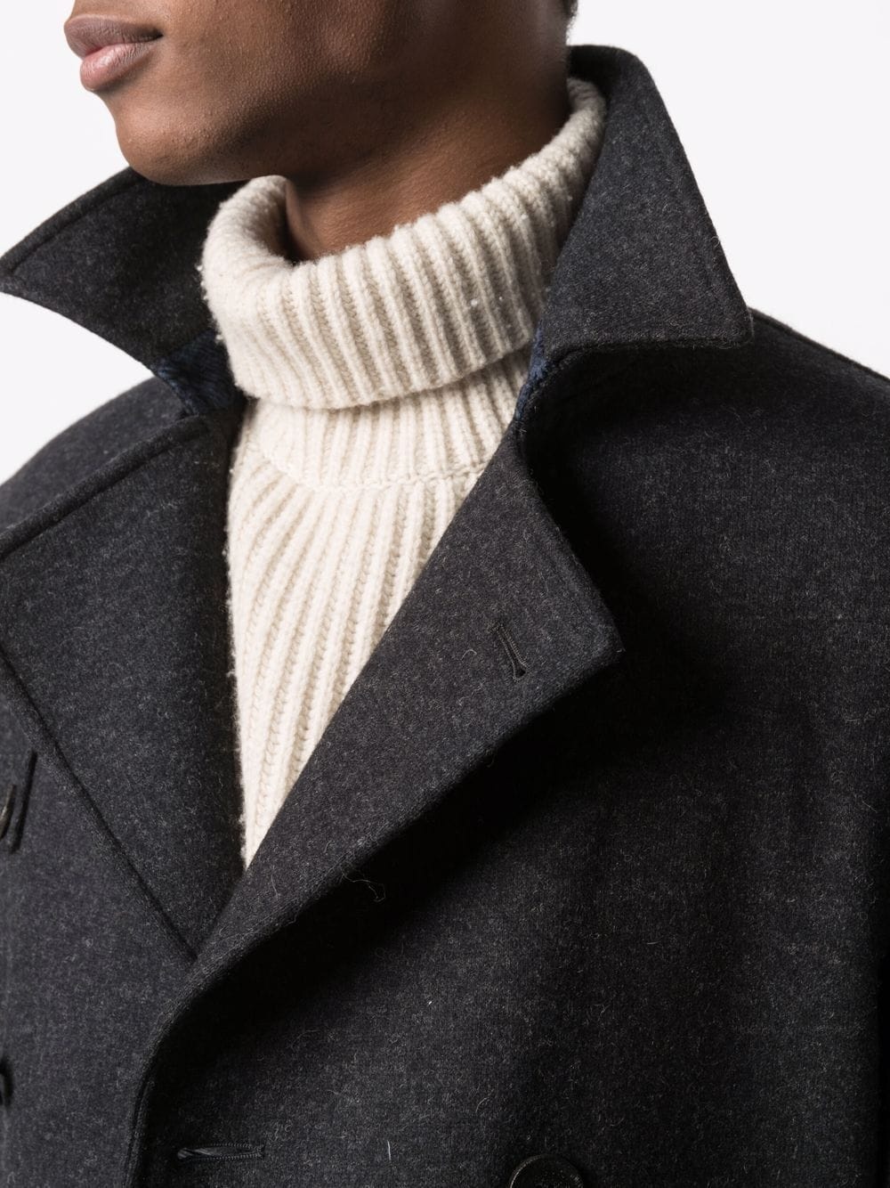 double-breasted wool coat - 5