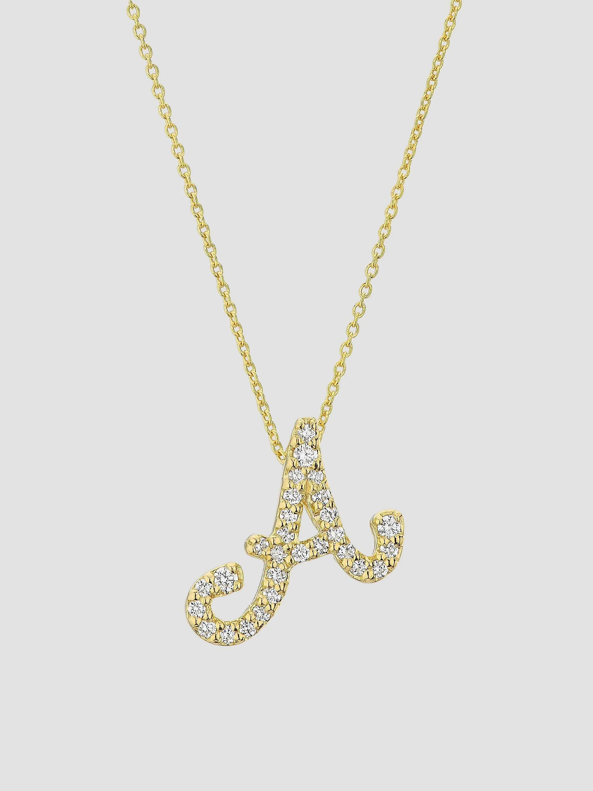 Women's Tiny Treasures Script Initial 18K Yellow Gold, Ruby & 0.24-0.34 TCW Diamond Pendant Necklace - 1
