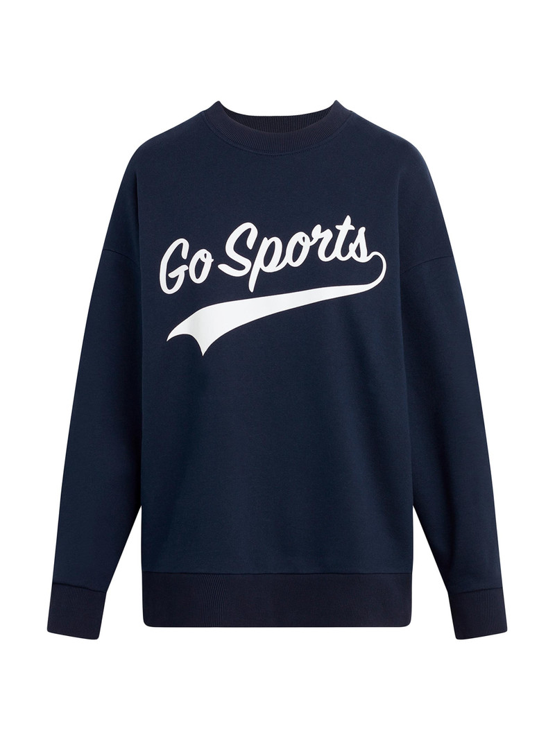 Women's Go Sports Cotton-Blend Sweatshirt - Navy 1