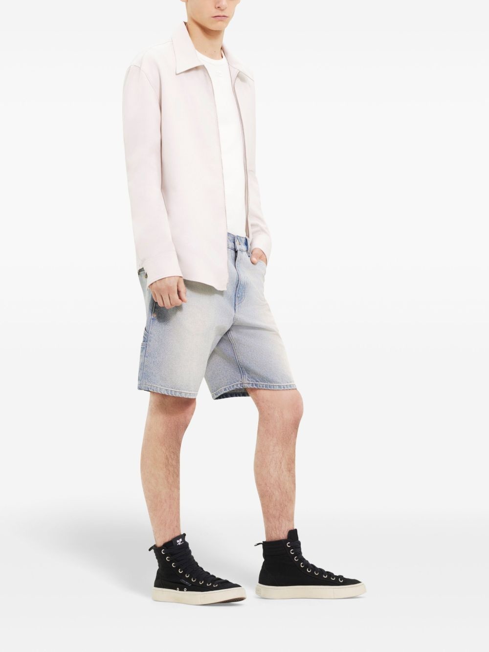 zipped twill shirt - 3
