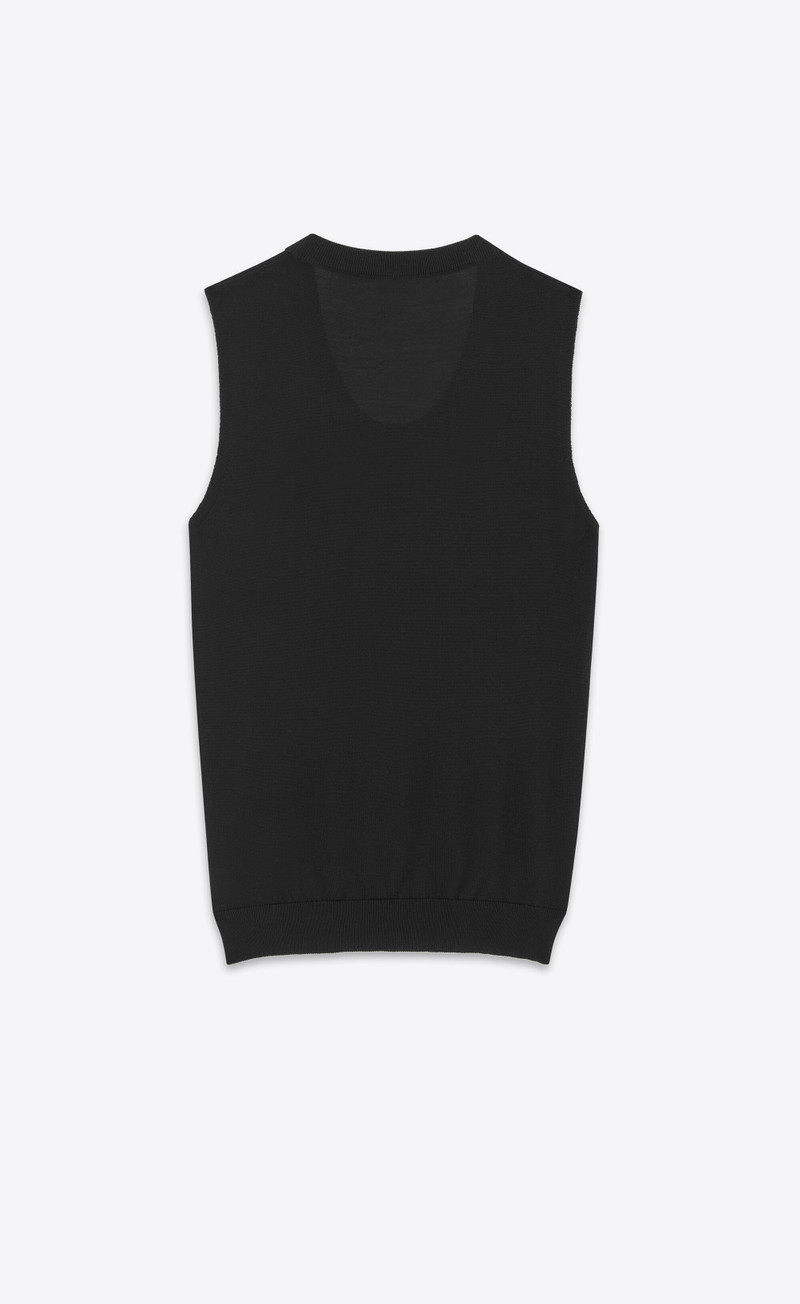SAINT LAURENT cassandre tank top in wool outlook