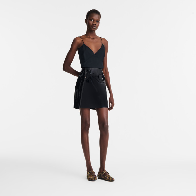 Longchamp Skirt Black - Leather outlook