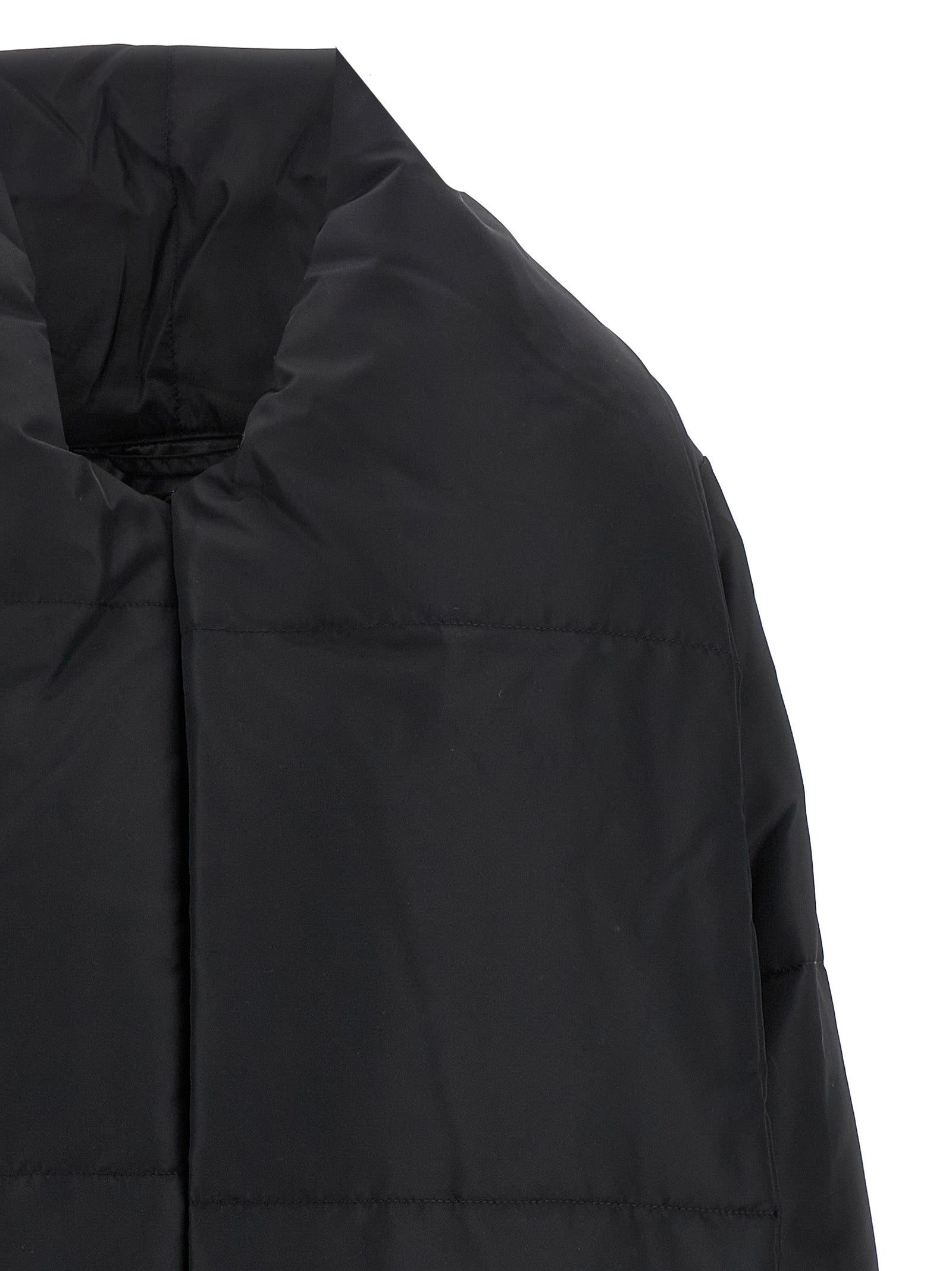 Scarf Down Jacket Puffer Jackets Black - 4