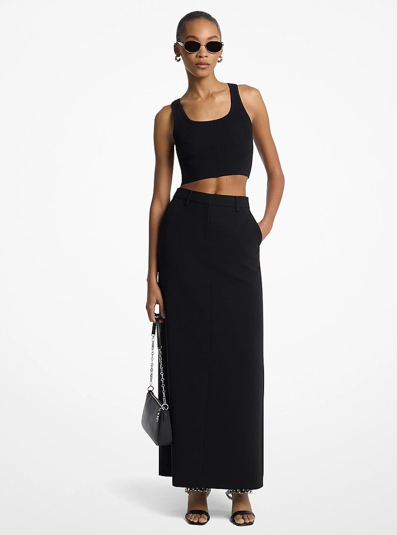 Textured Crepe Trouser Maxi Skirt 1