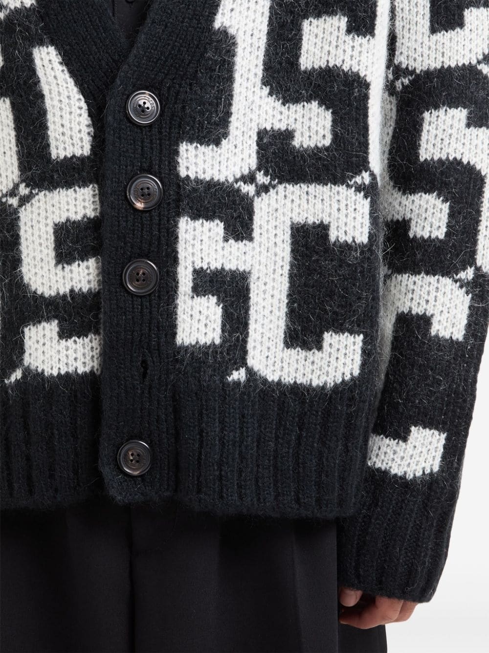 monogram-print cardigan - 5