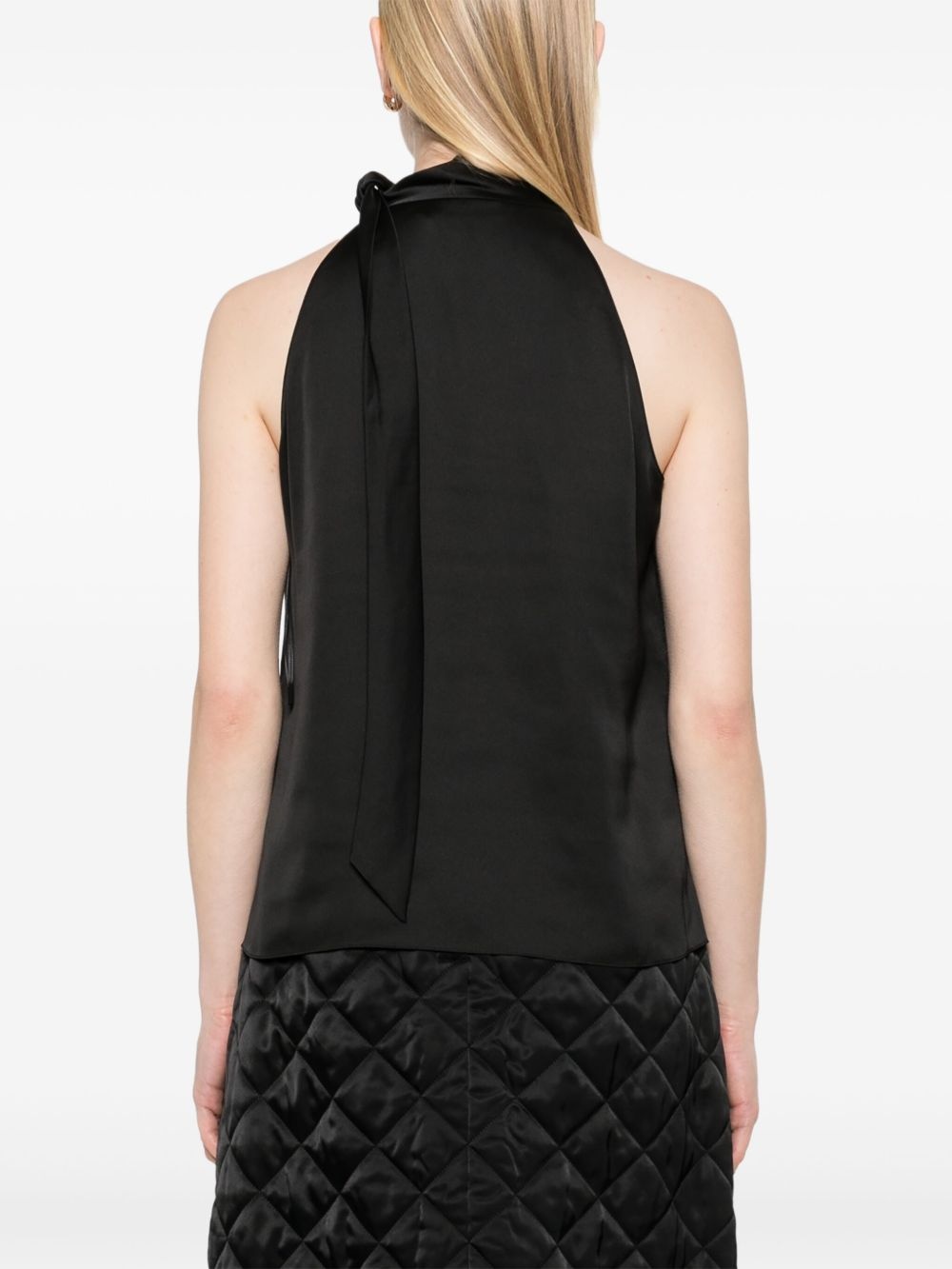 textured-satin halter top - 4