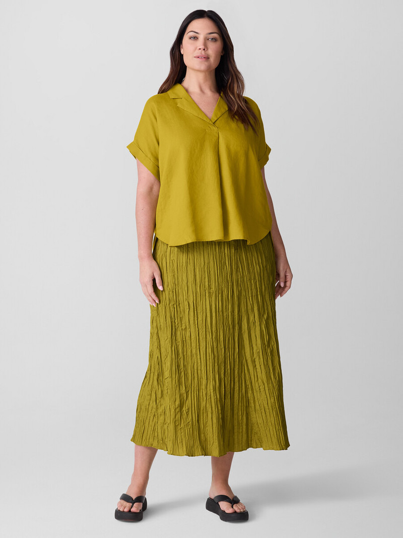 Crushed Silk Flared Skirt 6