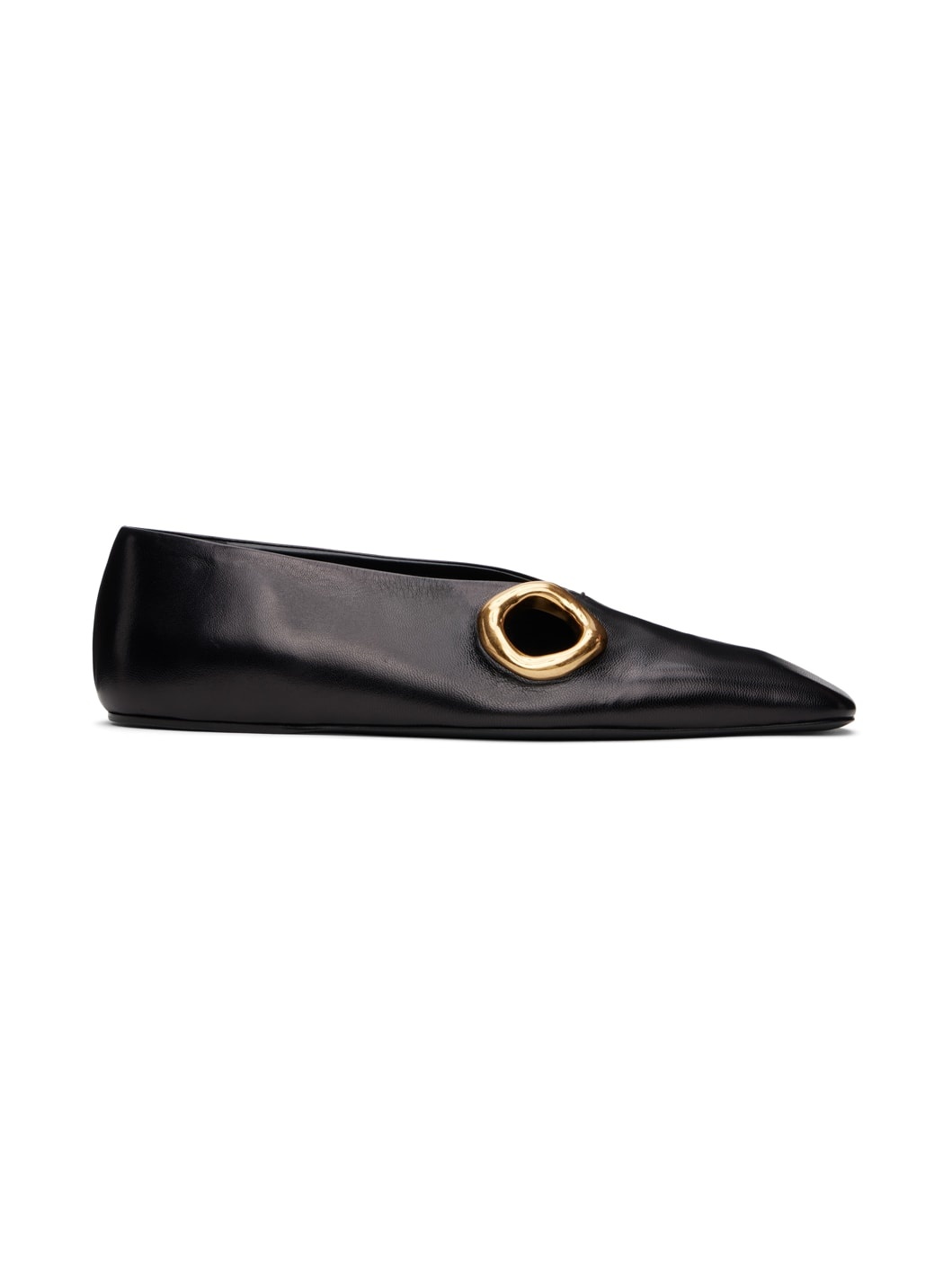 Black Cutout Ballerina Flats - 1