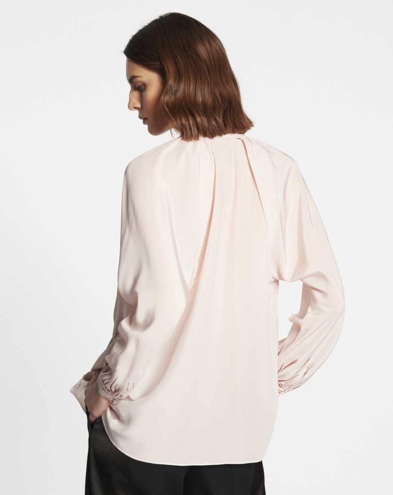 LONG-SLEEVE BLOUSE WITH TROMPE L'OEIL PRINT - 4