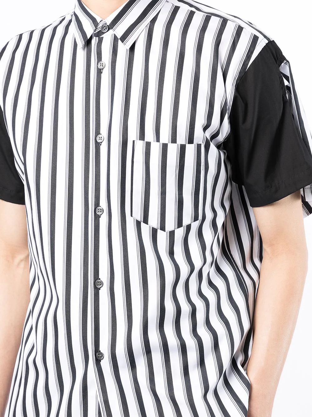 striped pattern cotton shirt - 5