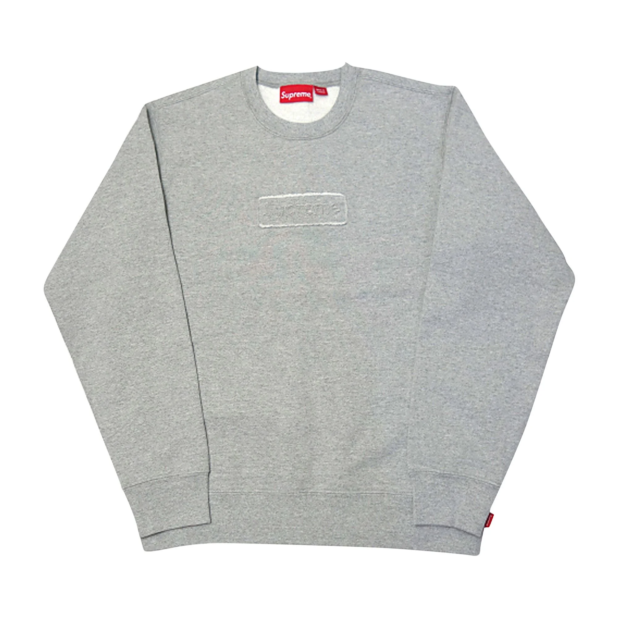 Supreme Cutout Logo Crewneck 'Heather Grey' - 1