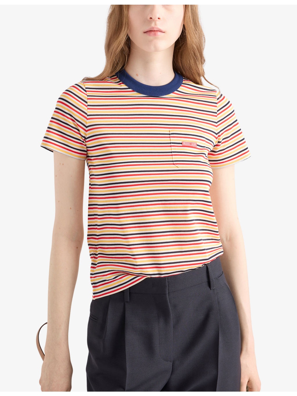 Logo-Patch Striped Cotton-Lisle T-Shirt - 3