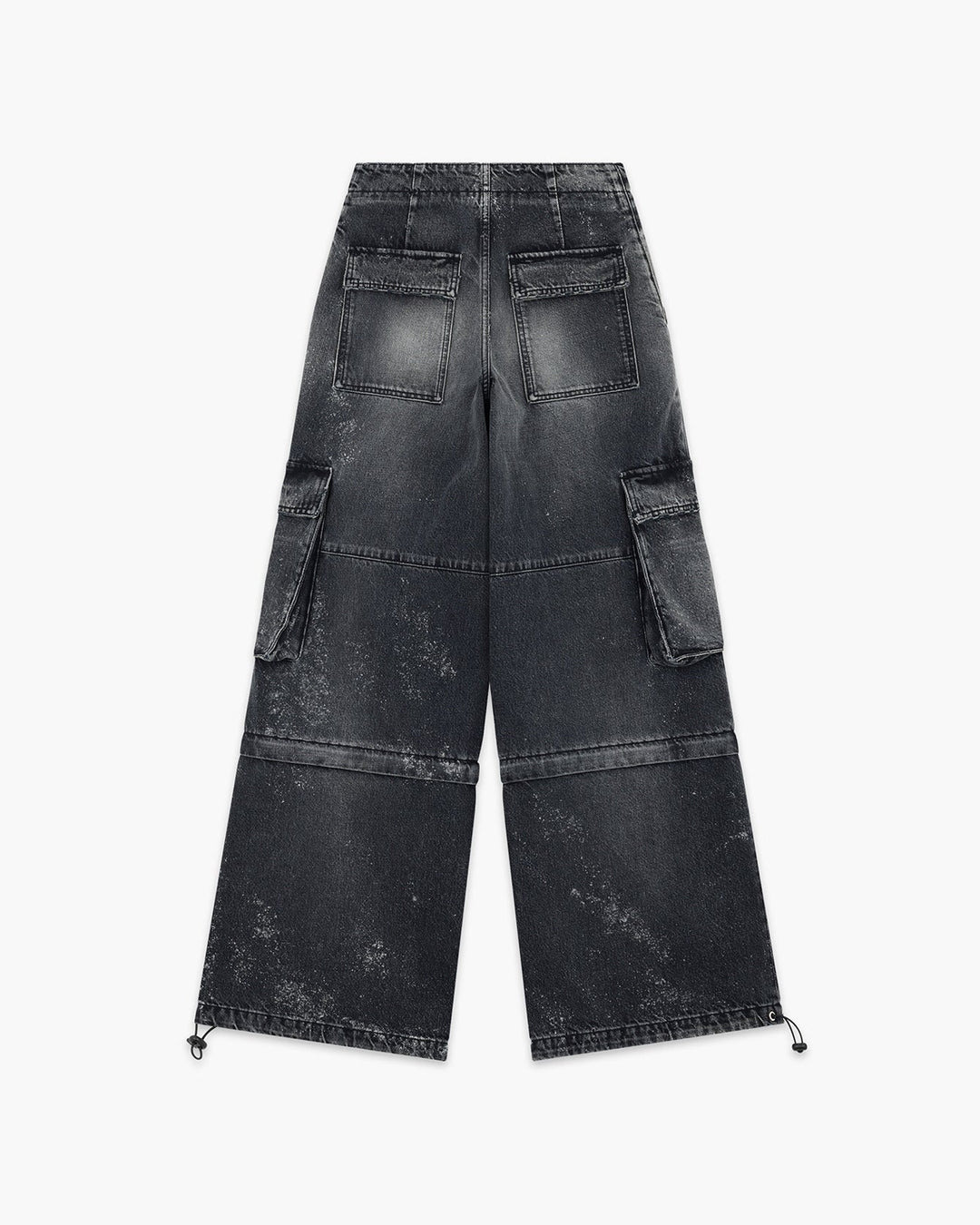Black Womens Cargo Denim Trouser - 2