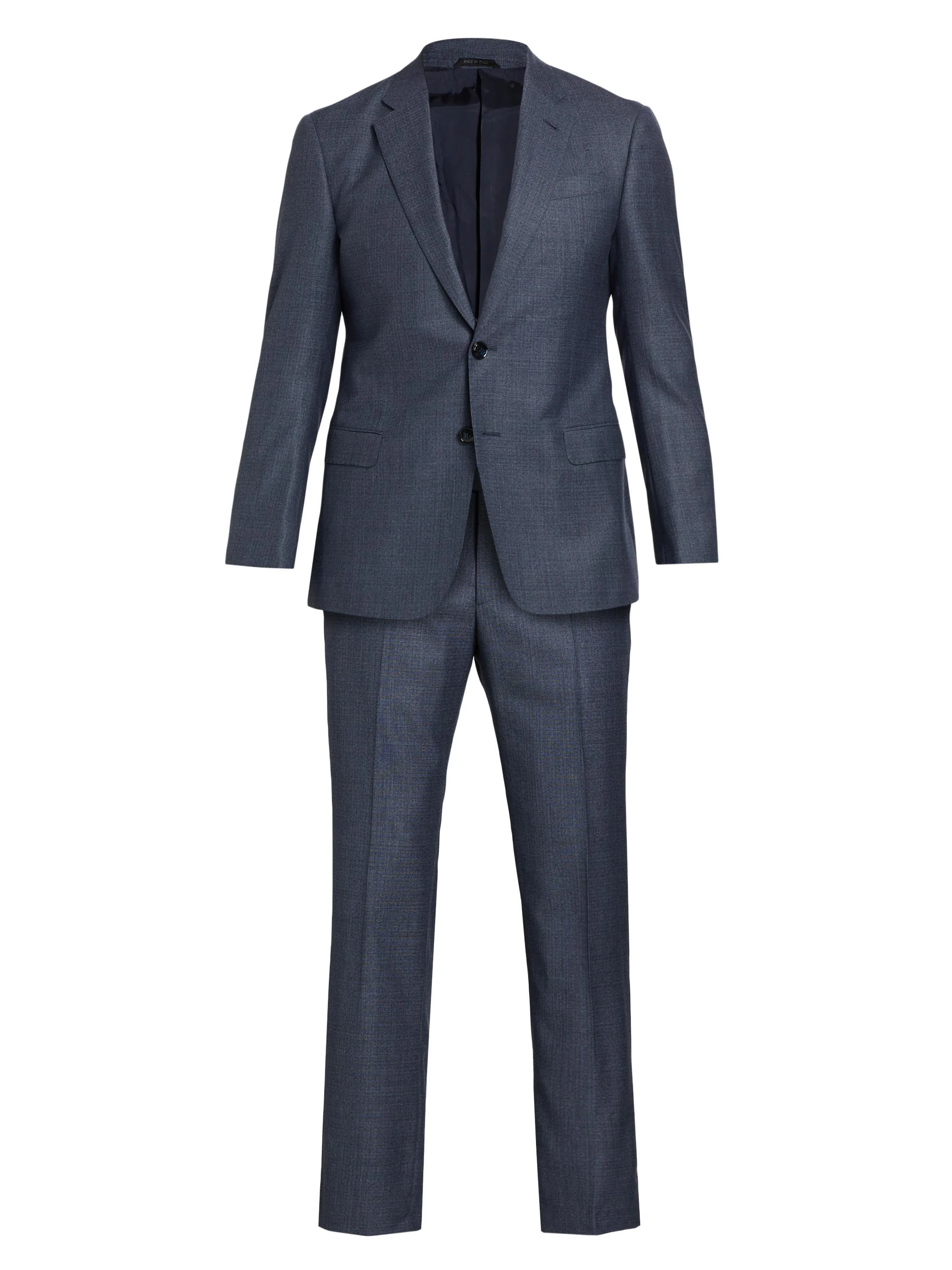 Men's Micro Box Wool Suit - Postal Blue - 1