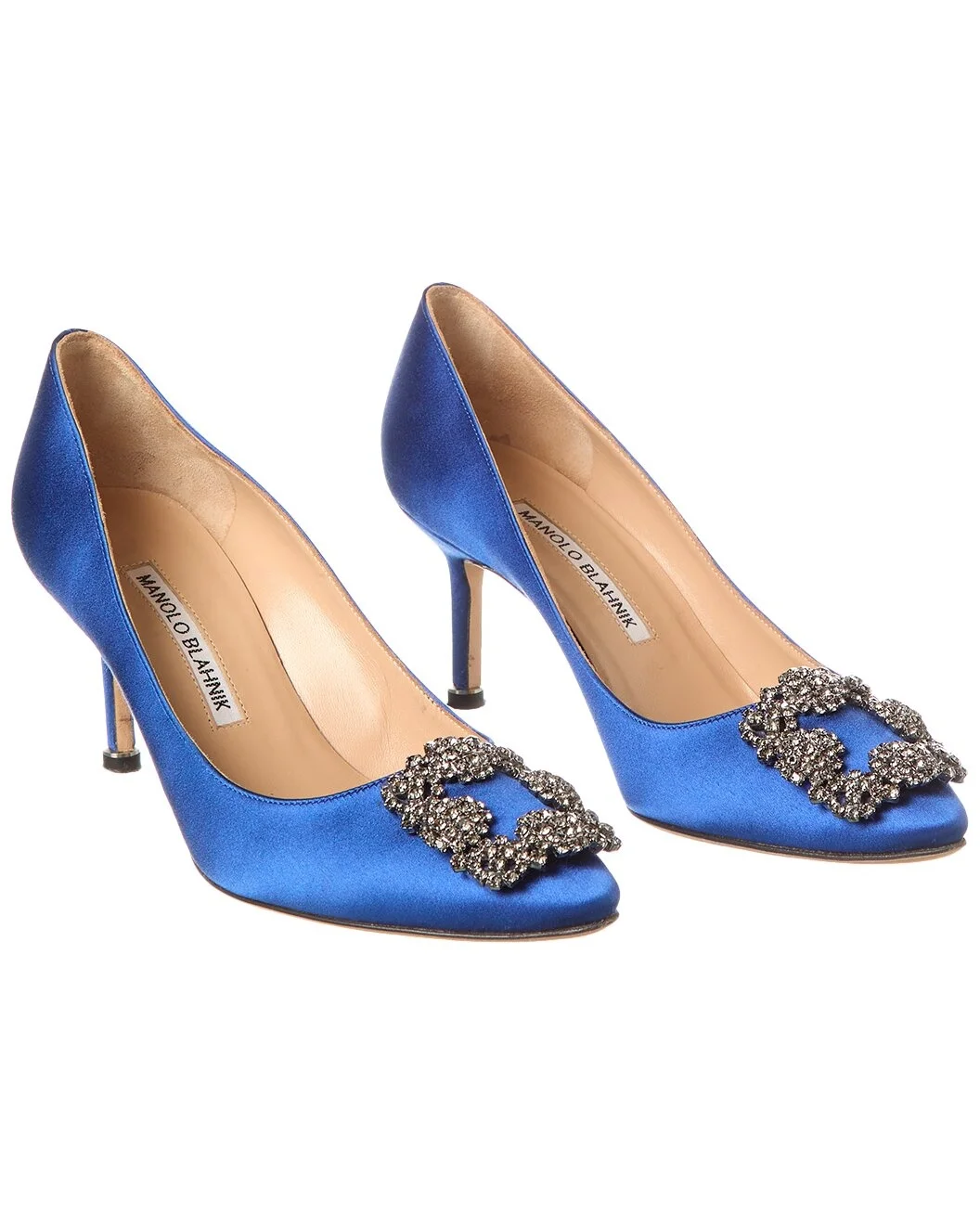 Manolo Blahnik Hangisi 70 Satin Pump (Authentic Pre-Loved) - 1