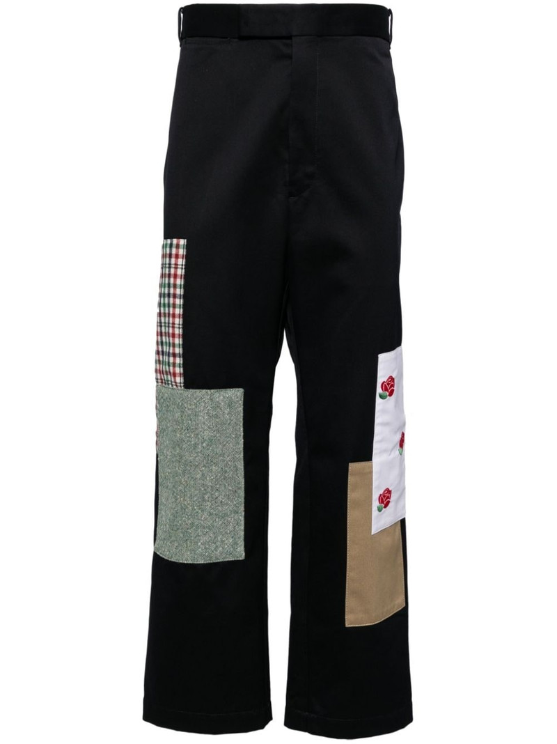 patch work chino trousers 1
