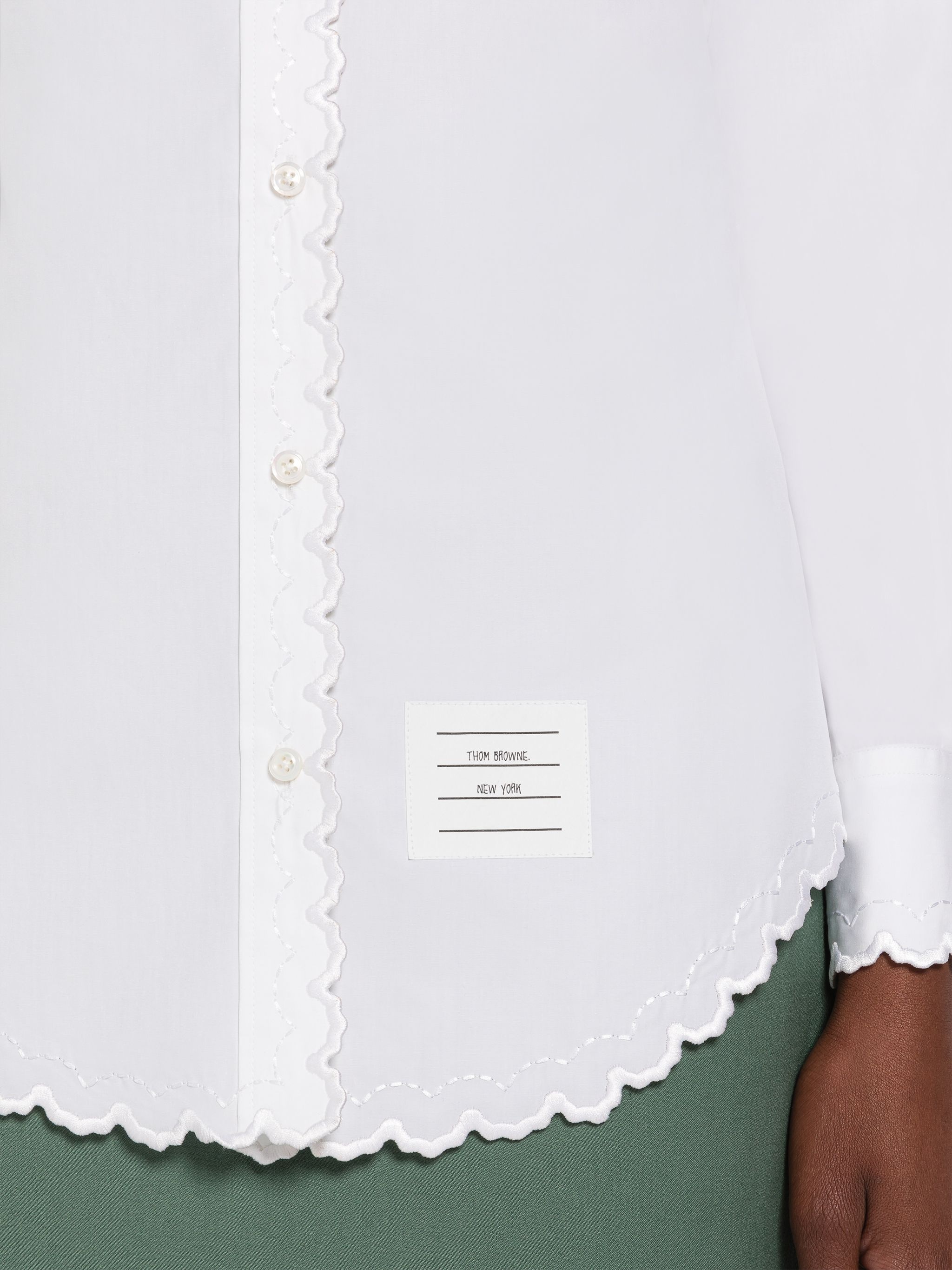Poplin Scalloped Round Collar Shirt - 6